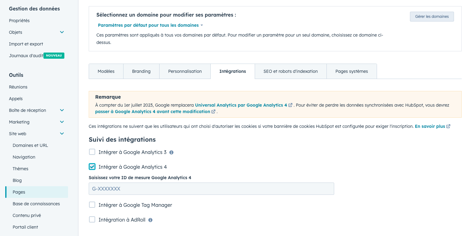 HubSpot et Google Analytics 4 