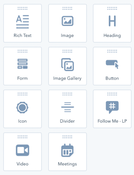 Exemples de modules du CMS HubSpot