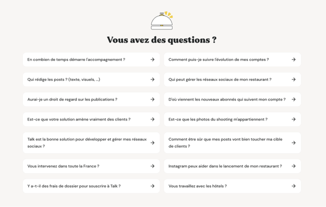 La foire aux questions de Talk