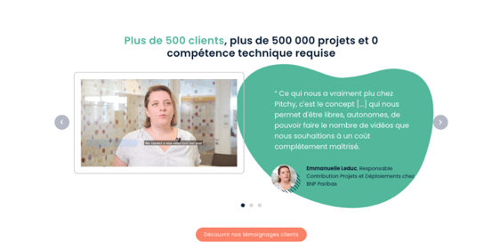 Exemple de site SaaS avec Pitchy