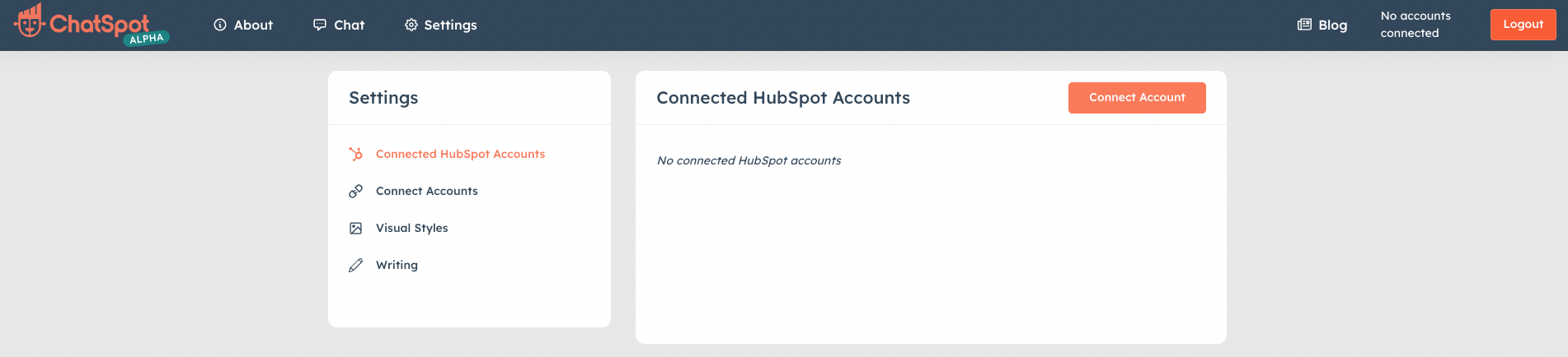 Interface de l'outil ChatSpot
