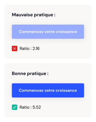 Exemple de bon et mauvias design pour un bouton d'appel à l'action