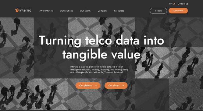 Exemple de hero section avec Intersec