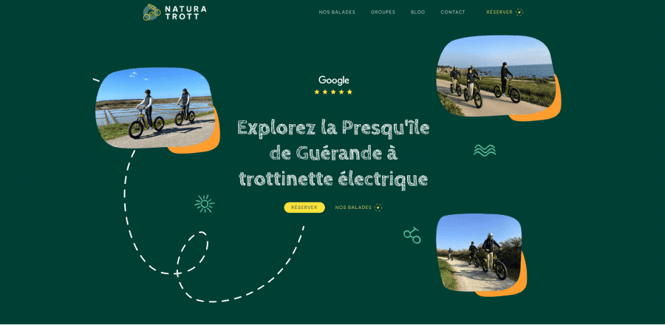 Exemple de hero section avec Natura Trott