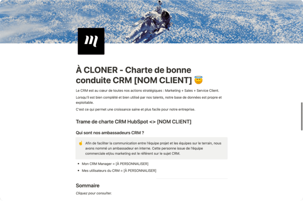 Exemple de ressource pour documenter l'expérience d'achat avec Notion
