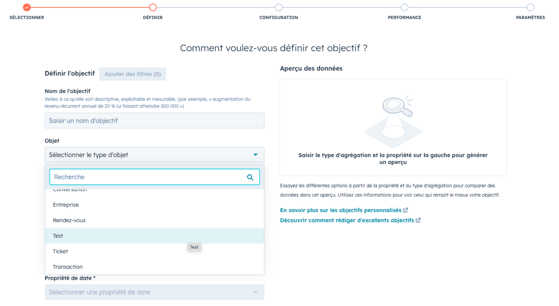 Nouveauté sur la définition des objectifs 