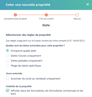 Nouveauté HubSpot sur les propriétés de date