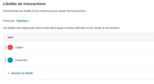Nouveaux libellés de transactions