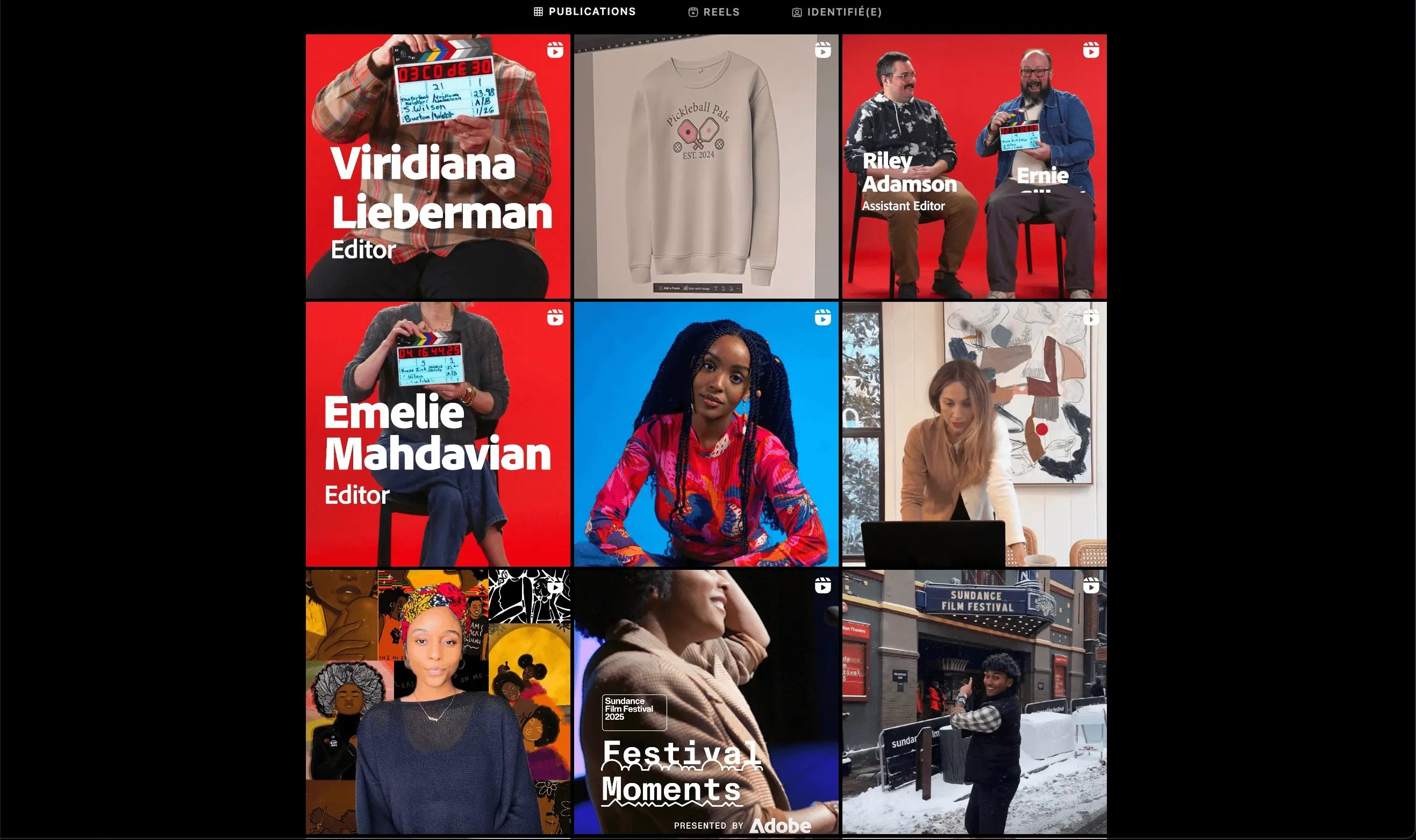 Screenshot du feed Instagram d'Adobe
