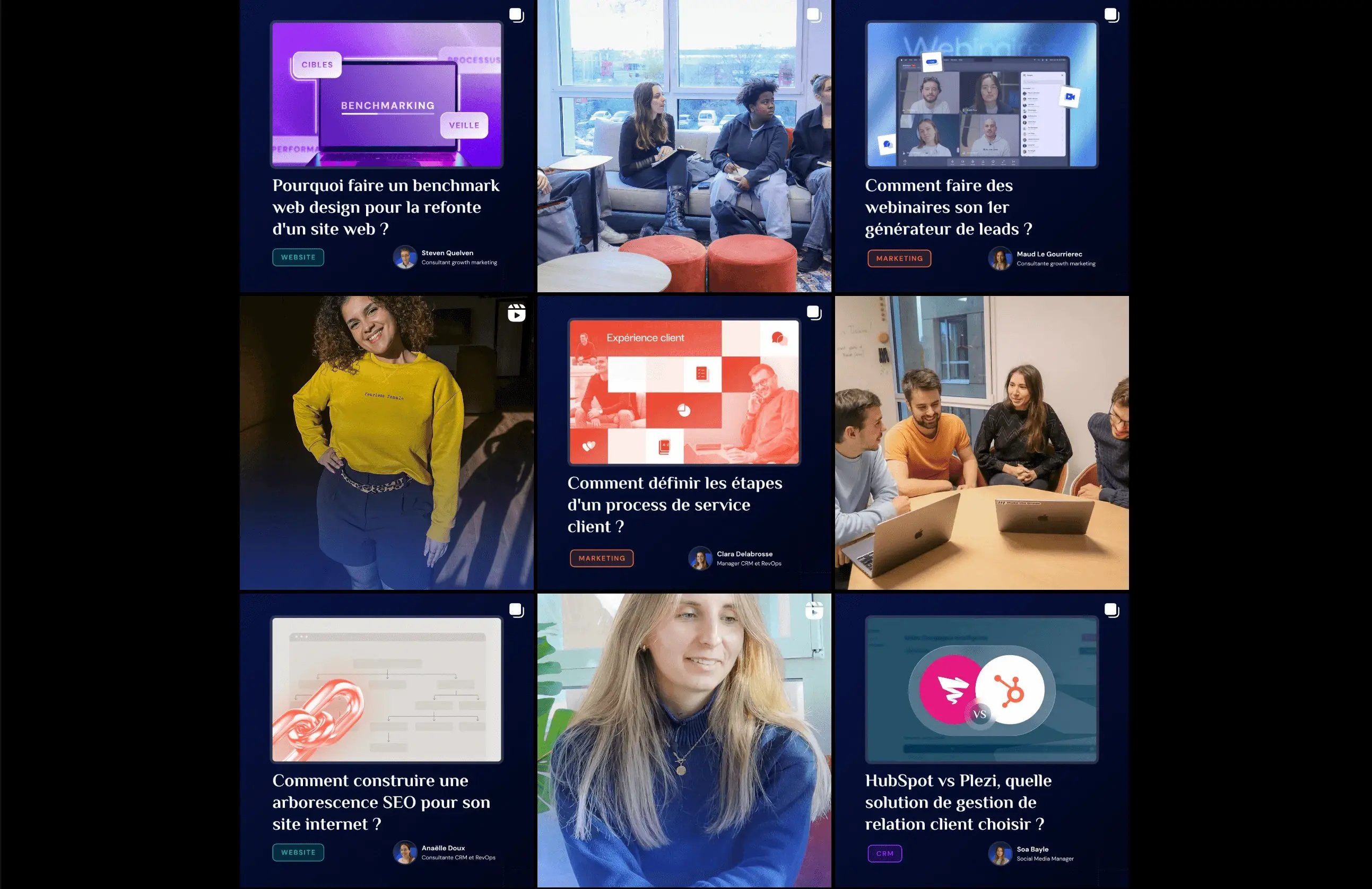 Screenshot du feed Instagram de Make the Grade