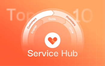 Illustration mettant en avant les fonctionnalités du Service Hub