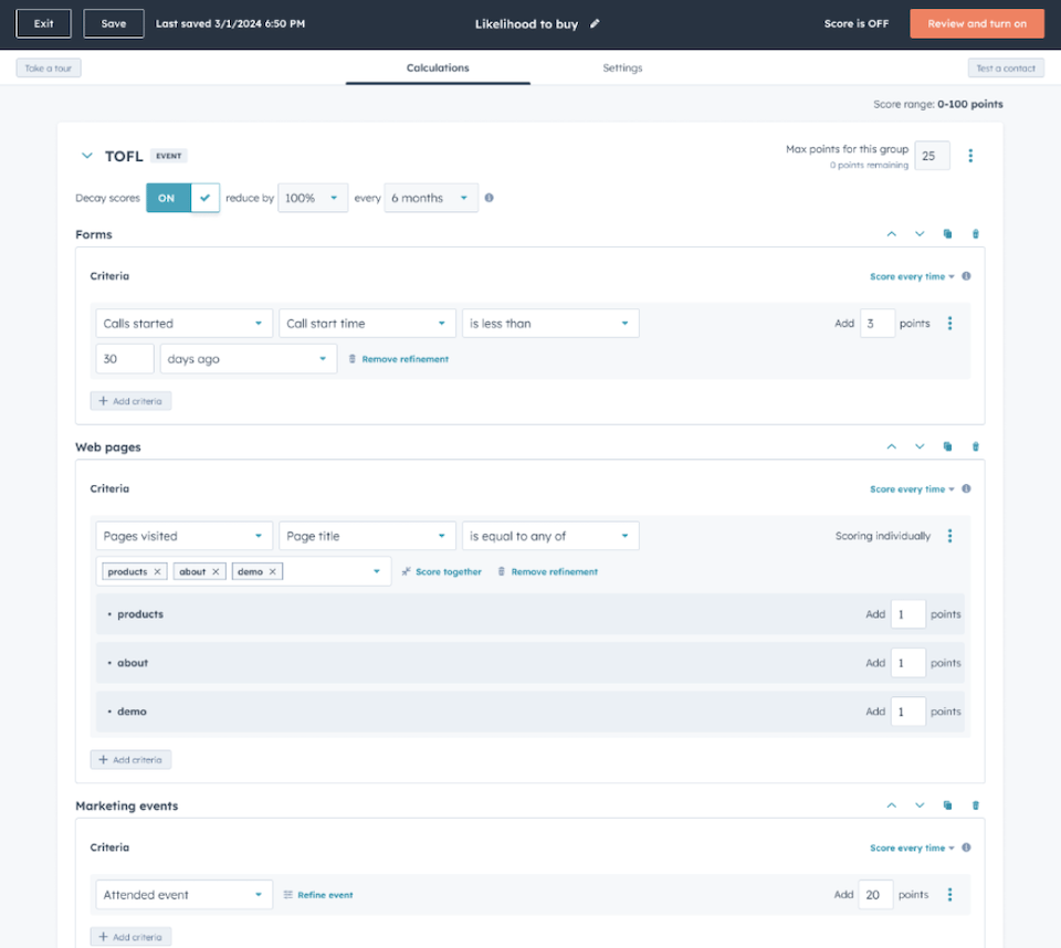 Nouveautés sur le Lead Scoring du Marketing Hub