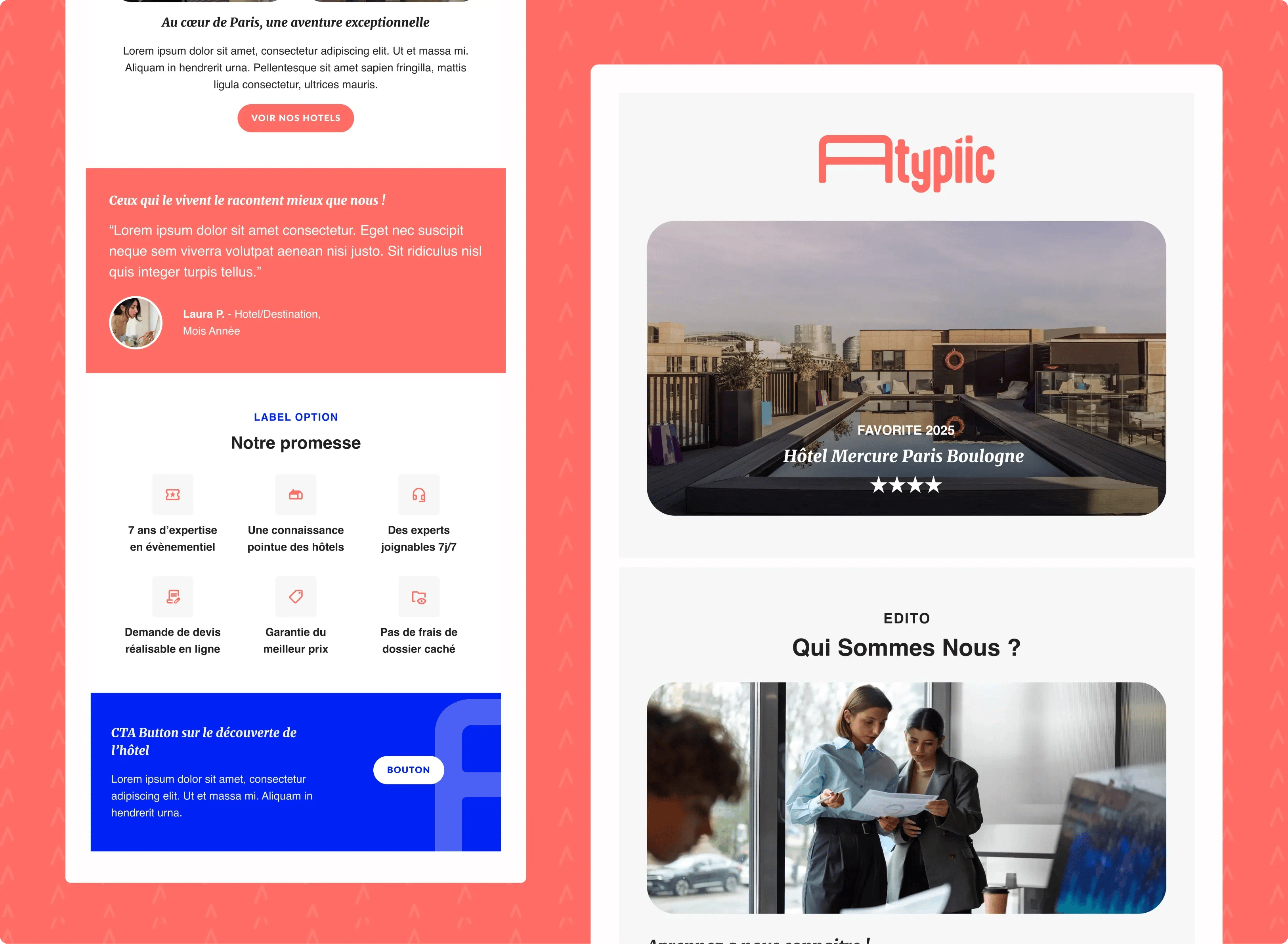 modèle email Atypio