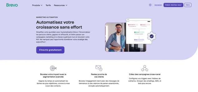 Page web de la solution de marketing automation de Brevo