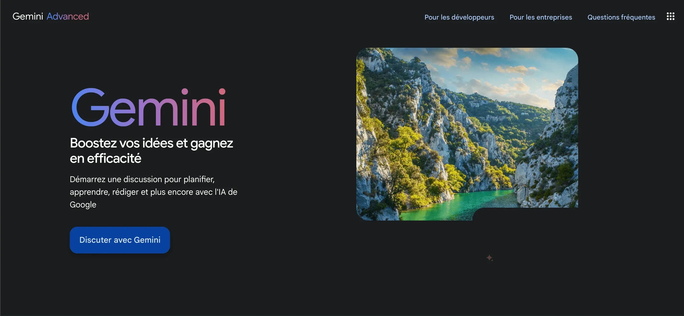 Capture d'écran de l'interface Gemini