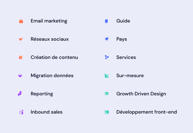 Pictogrammes pour le site internet de Make the Grade