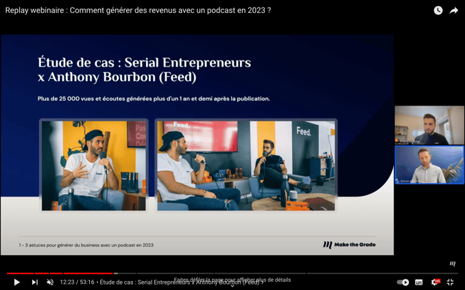 Extrait du webinaire de Make the Grade sur comment monétiser son podcast ? 