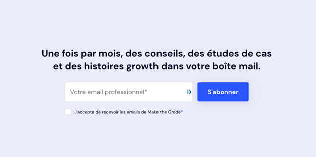 Capture d'écran d'un formulaire d'inscription à la newsletter