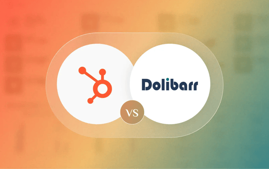 Logo de HubSpot et Logo de Dolibarr avec 