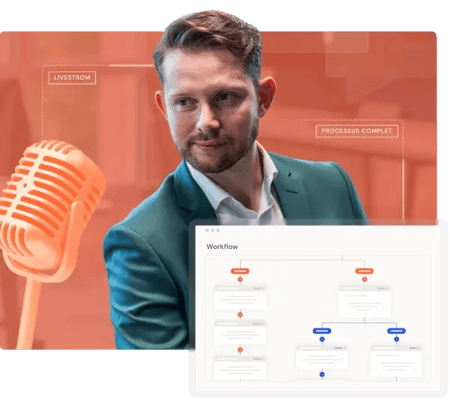 Illustration représentant un workflow pour l'organisation d'un webinaire