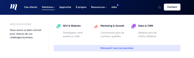 Exemple de méga-menu Make the Grade