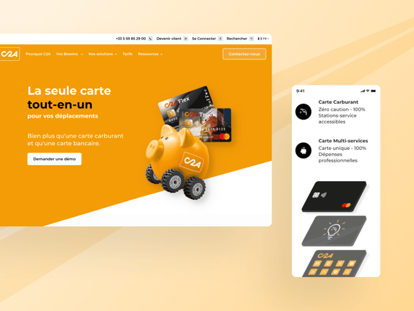 Exemples de pages conçues pour le site de C2A