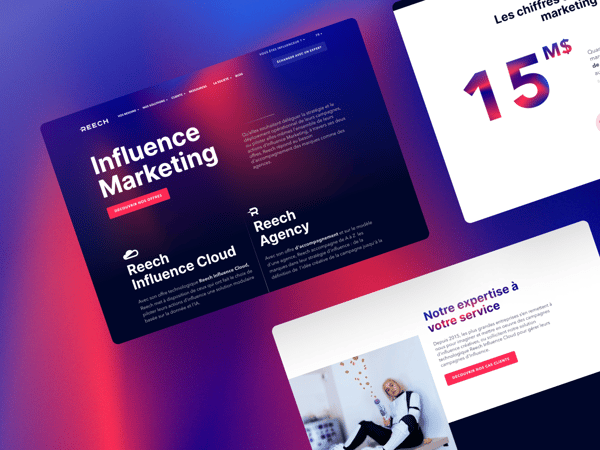 Exemple de modèles designés pour le site de Reech