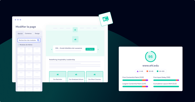 Templates de modules conçus pour le site de EHL
