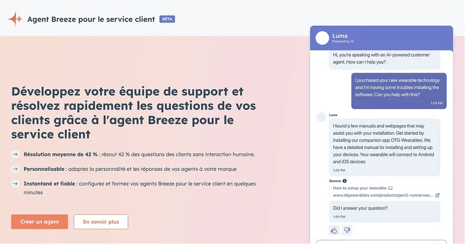 Capture d'un chatbot pour le support client
