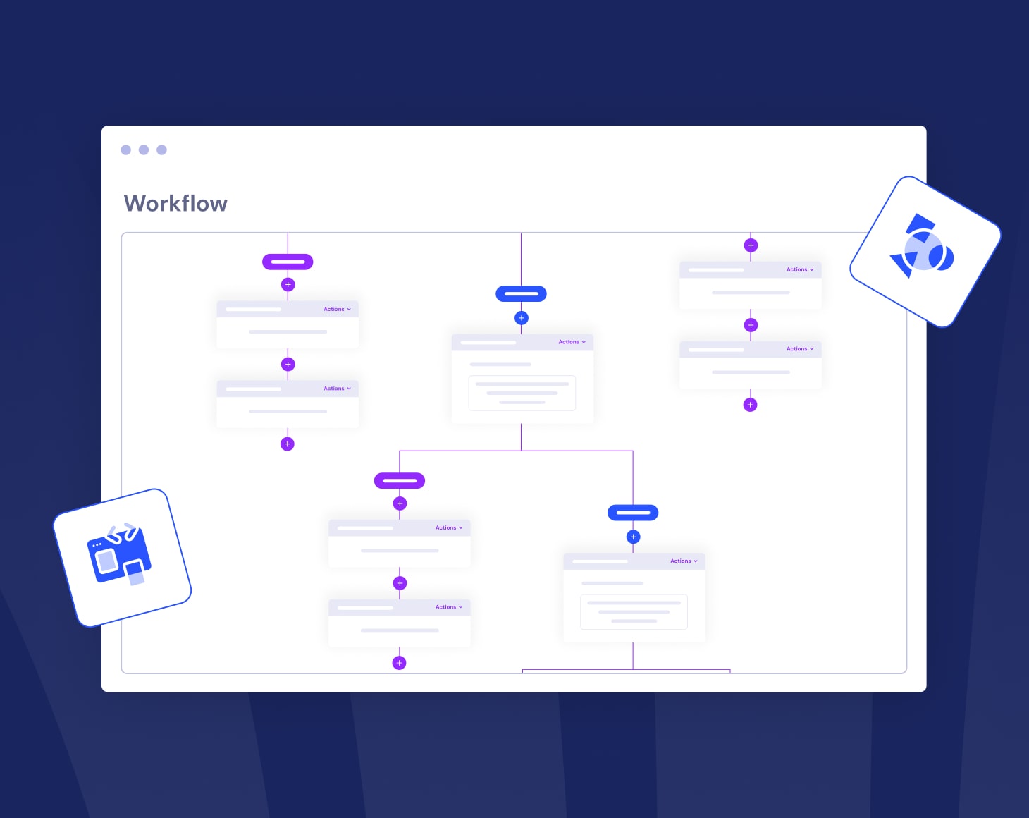Illustration fictive d'un workflow