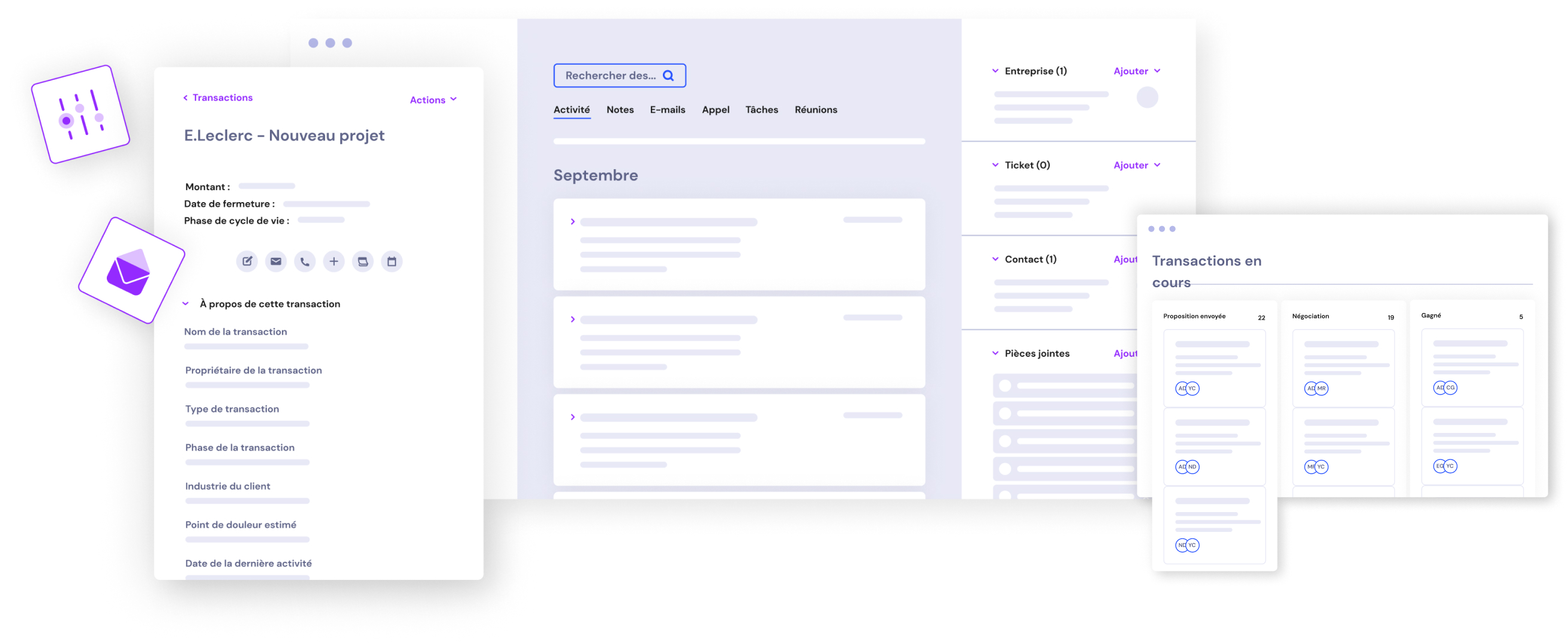 Exemple de configuration de fiche contact dans un CRM
