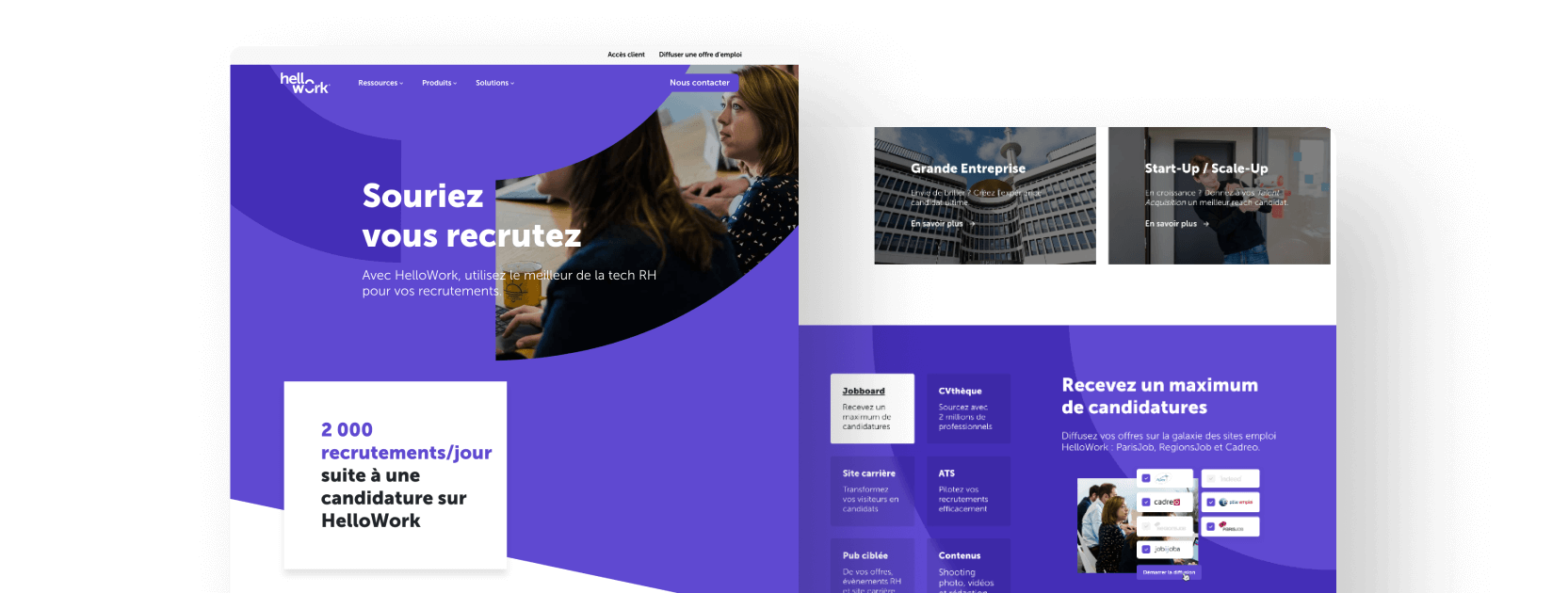 Refonte de site internet sur le CMS HubSpot pour HelloWork