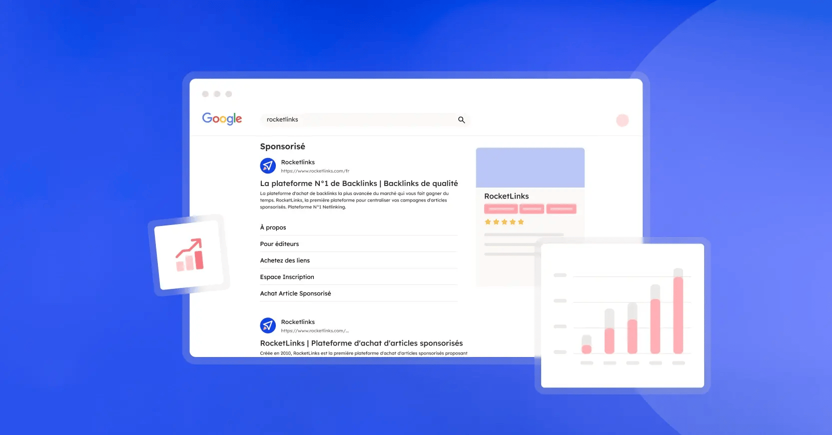 Exemple de résultat de recherche grâce à Google Ads