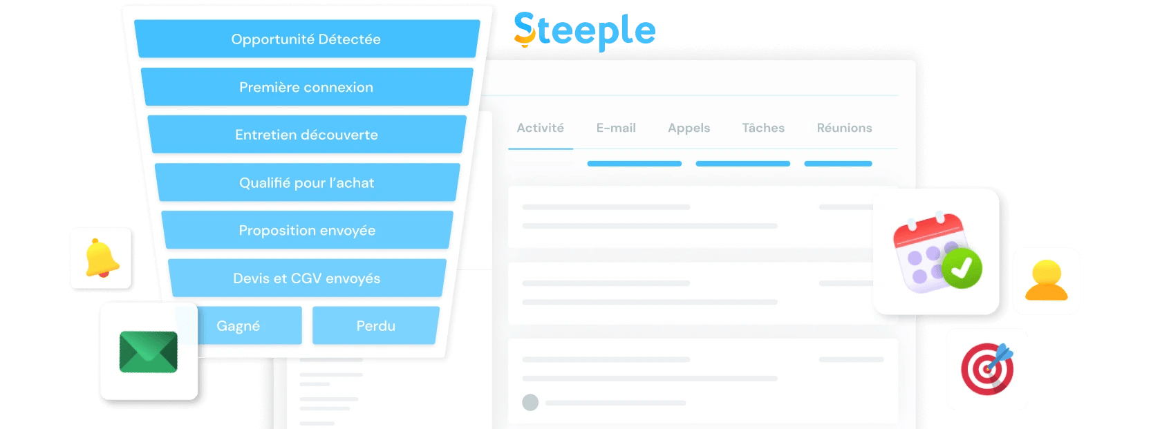 Hero section du cas client Steeple