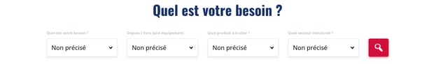 Filtre de recherche développé avec la HubDB HubSpot