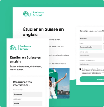 Redesign landing pages for EU Business School