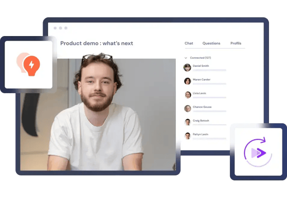 Illustration qui représente nos webinaires via l'outil Livestorm