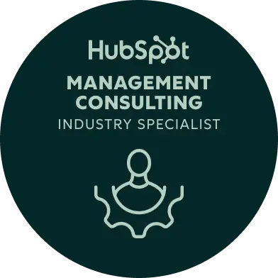Hubspot badge expertise sectorielle management consulting