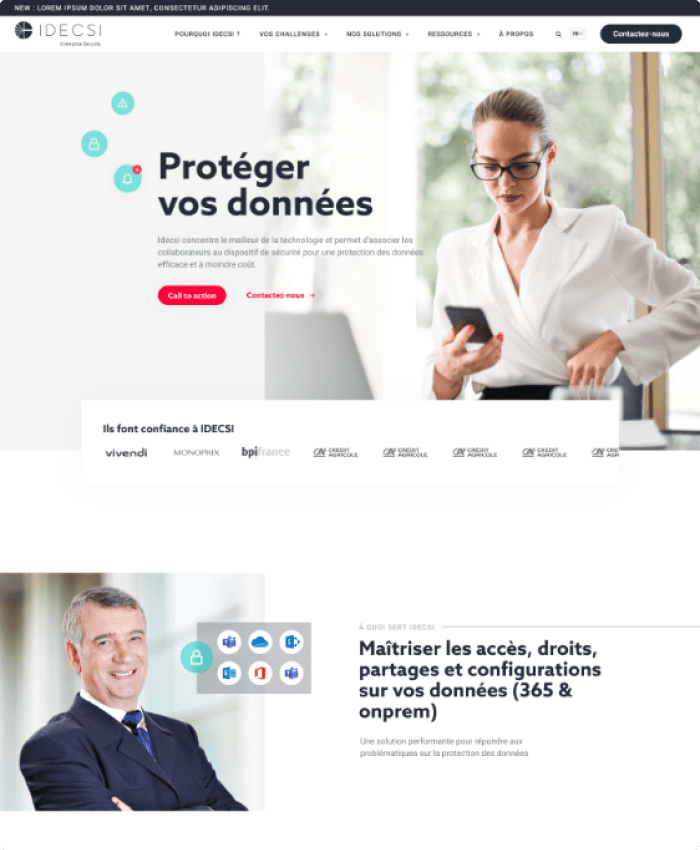 Page d'accueil web IDECSI