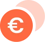 Le signe euro dans un rond orange