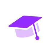 Pictogramme toque de diplômé représentant la formation des équipes au CRM HubSpot
