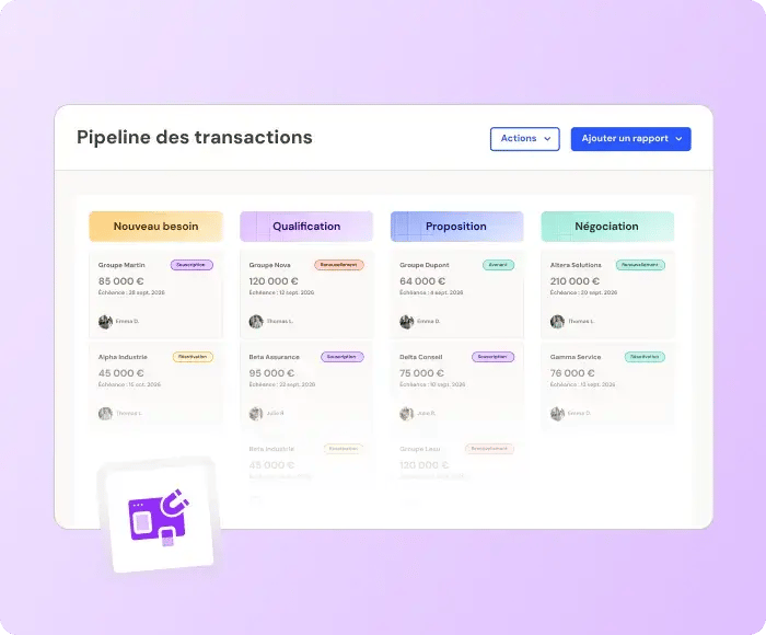 Pipeline des transactions dans HubSpot