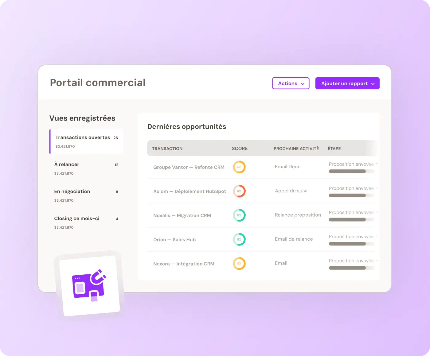 Un portail commercial dans HubSpot