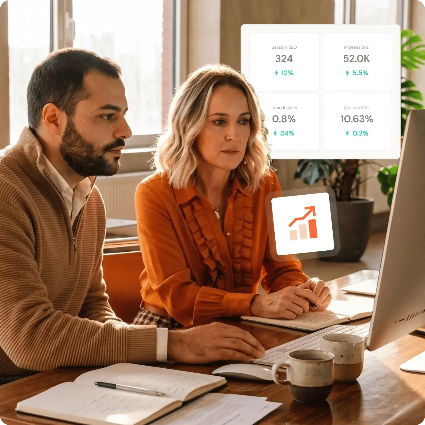 Visuel avec KPI en augmentation