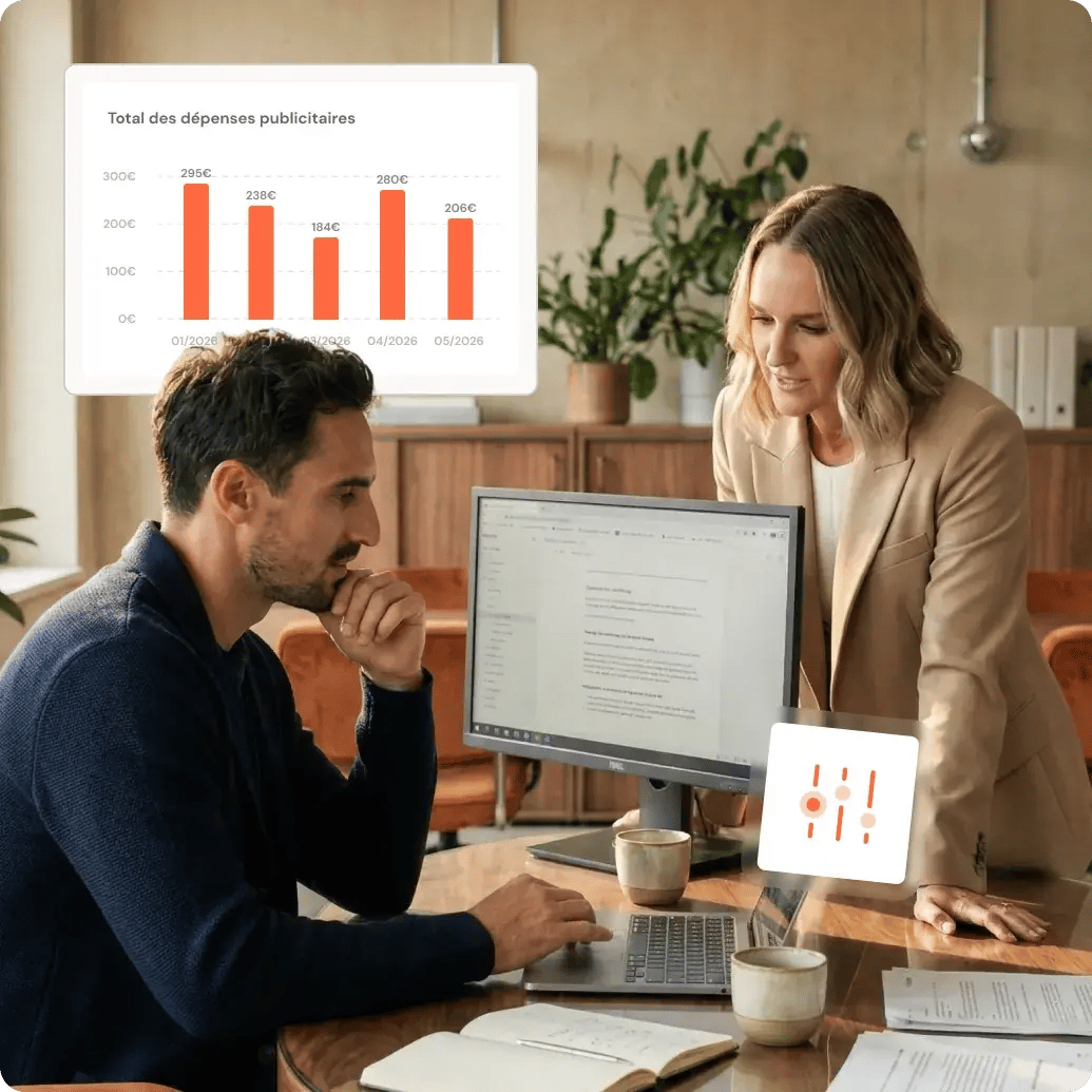 Visuel avec les dépenses ads marketing