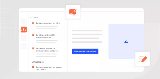 Visuel des recommandations SEO du CMS HubSPot
