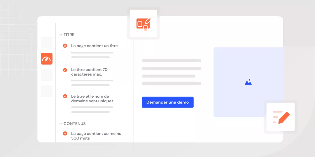 Visuel des recommandations SEO du CMS HubSPot