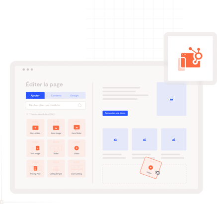 Illustration de la page éditeur du CMS HubSpot
