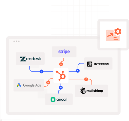 Illustration des outils à centraliser dans HubSpot