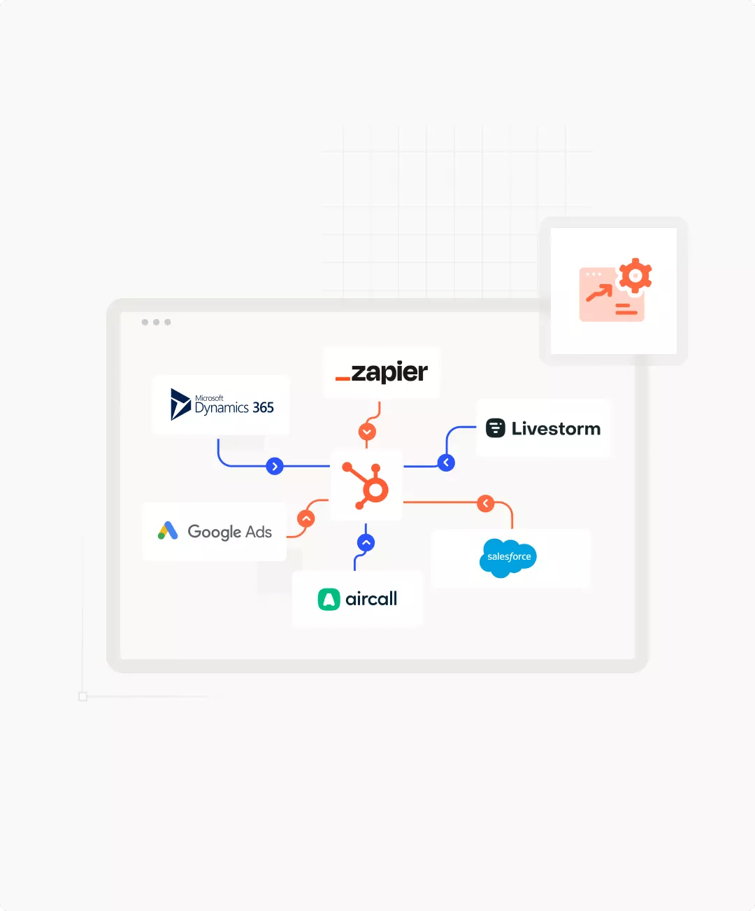 Illustration des outils à centraliser dans HubSpot